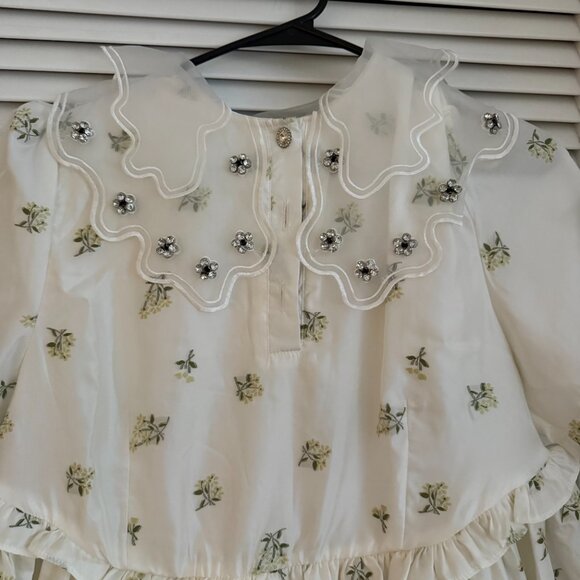 Sister Jane embellished collar mini dress in ditsy floral SIZE M+ - Picture 4 of 5